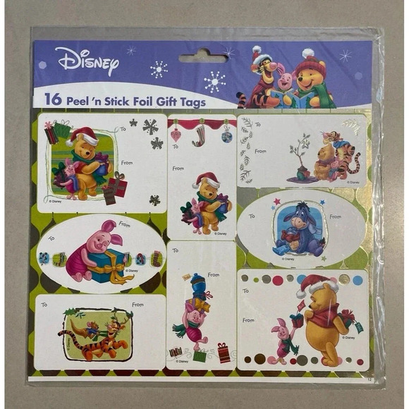 Pooh And Friends Christmas Stickers 16 PC - Picture 1 of 2